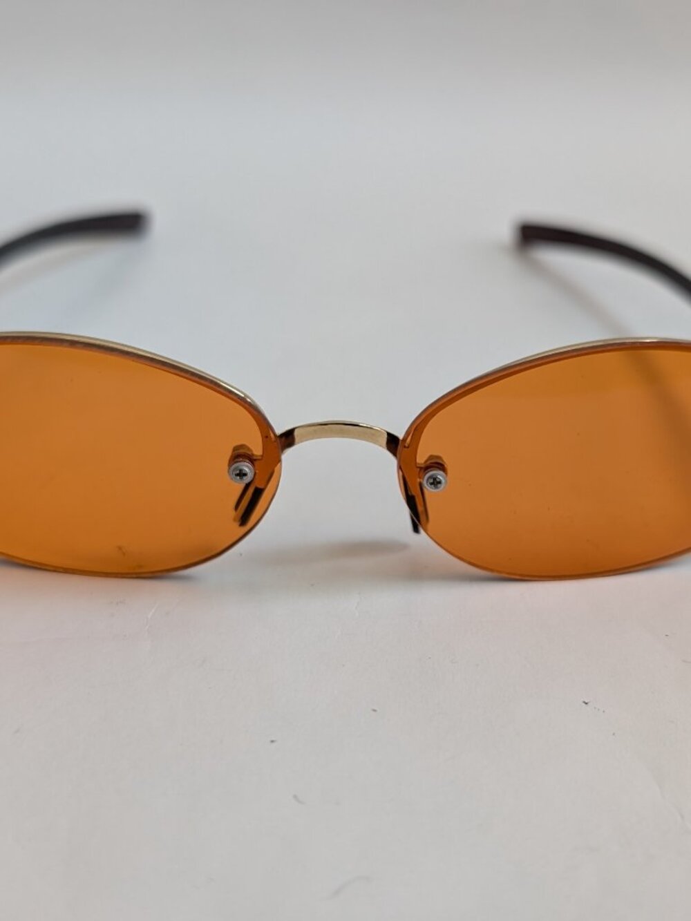 NWT Vintage 90's Oval Metal Combo Rimless Sport Sunglasses (S. Gold)